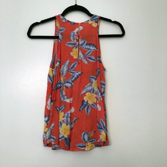 Old Navy Sleeveless Blouse in Pink Tropical Print Size XS - Picture 5 of 10